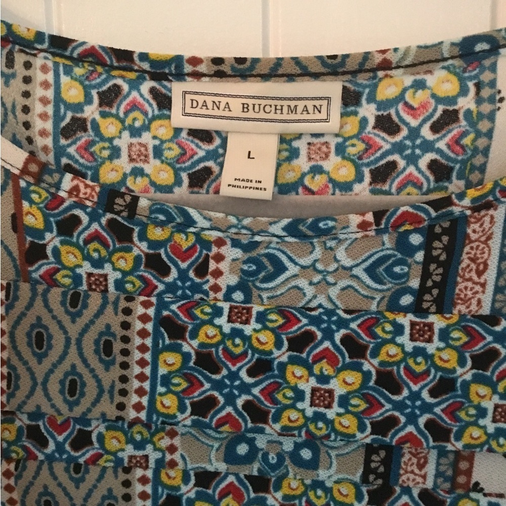 Dana Buchman MultiColored Patterned Blouse Size Large - Picture 2 of 3